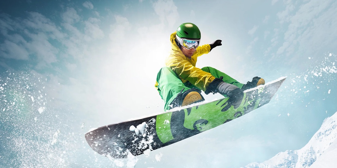 Snowboarder mid-air